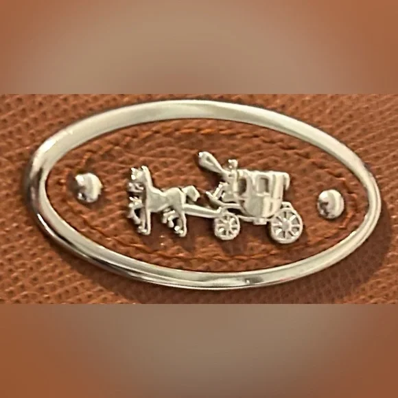 Coach Brown Leather Structured Tote Full Zip Shoulder Bag Everyday - Picture 10 of 14